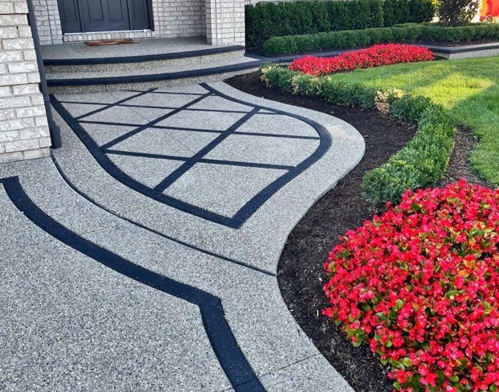 Decorative concrete colored sidewalk