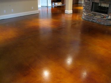 basement floor stained concrete