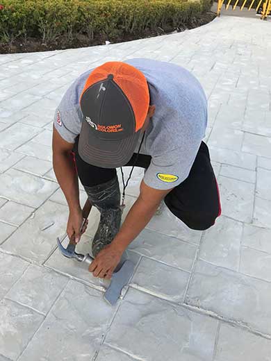 finishing stamped concrete