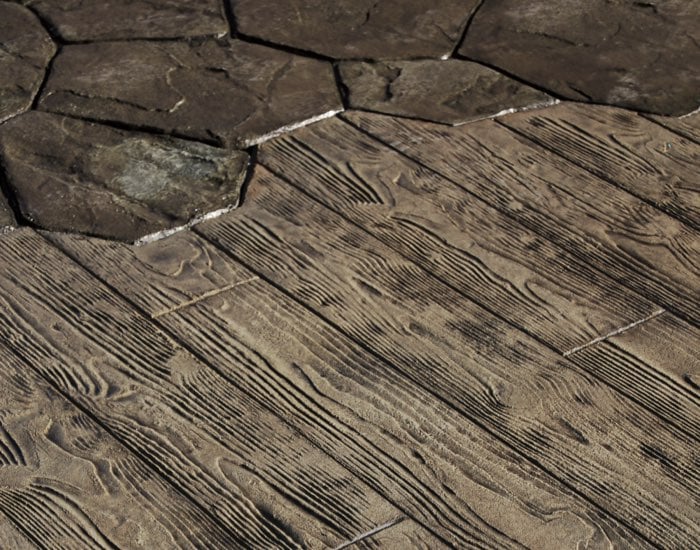 woodstone textured colored concrete