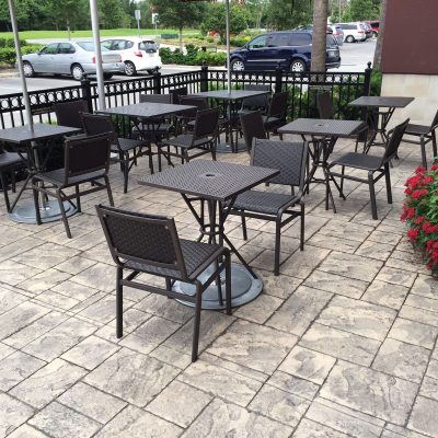 Large Ashlar Cut Slate / Adobe Buff Color Hardener / Smokey Beige Antique Release