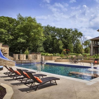 Seamless stamped concrete with diamond saw cuts. Installation by Power Concrete Construction in North Liberty, IA.